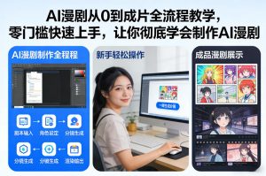 AI漫剧从0到成片全流程教学，零门槛快速上手，让你彻底学会制作AI漫剧【保姆级教程】-一起网赚吧