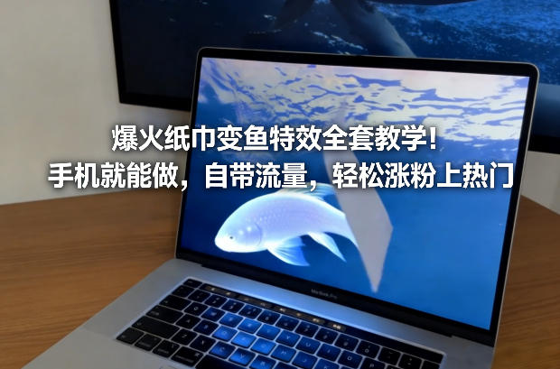 爆火纸巾变鱼特效全套教学！手机就能做，自带流量，轻松涨粉上热门-一起网赚吧