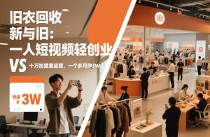 旧衣回收“新”与“旧”:一人短视频轻创业,VS十万加盟重运营,一个多月挣3W【揭秘】-一起网赚吧