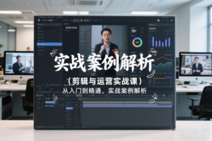 剪辑与运营实战课,从入门到精通,实战案例解析(更新2026)-一起网赚吧