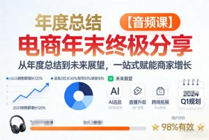 电商年未终极分享，从年度总结到未来展望，一站式赋能商家增长【音频课】-一起网赚吧