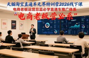 天猫淘宝直通车无界特训营2026线下课，电商老板运营总监必学直通车推广体系-一起网赚吧