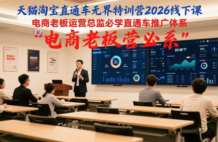 天猫淘宝直通车无界特训营2026线下课，电商老板运营总监必学直通车推广体系-一起网赚吧