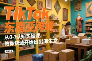 TikTok东南亚跨境从0-1认知实操课,教你快速开始出海生意-一起网赚吧