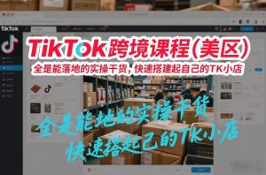 TikTok跨境课程(美区),全是能落地的实操干货,快速搭建起自己的TK小店-一起网赚吧