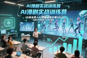 AI漫剧实战训练营,3D商业真人AI短剧漫剧引爆2026,流量红利期已至,入场正当时-一起网赚吧