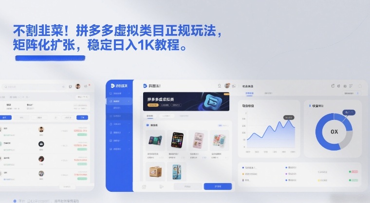 不割韭菜！拼多多虚拟类目正规玩法，矩阵化扩张，稳定日入1K教程【揭秘】-一起网赚吧