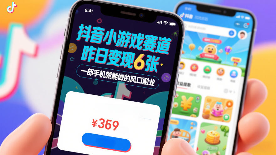 抖音小游戏赛道，昨日变现600+，零基础一部手机就能做的风口副业【揭秘】-一起网赚吧