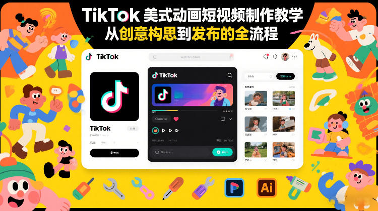 TikTok美式动画短视频制作教学，从创意构思到发布的全流程-一起网赚吧