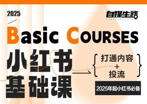 自媒生路小红书基础课,打通内容+投流,2025年起小红书必备-一起网赚吧