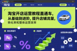 淘宝开店运营教程直通车，从基础到进阶，提升店铺流量，转化率和整体运营效率（更新26年1月）-一起网赚吧