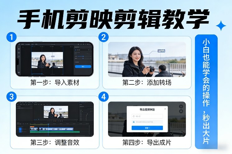 手机剪映剪辑教学，小白也能学会的操作，秒出大片-一起网赚吧