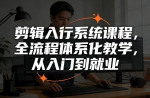 剪辑入行系统课程，全流程体系化教学，从入门到就业-一起网赚吧