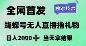2026最新蝴蝶号无人直播掘金,独家技术,全网首发小白做了一个月收益3W,长期稳定可做【揭秘】-一起网赚吧