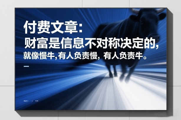 付费文章：财富是信息不对称决定的，就像慢牛，有人负责慢，有人负责牛-一起网赚吧