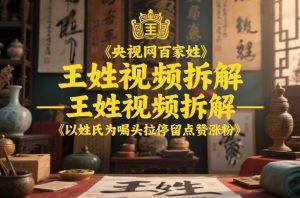 央视网百家姓–王姓视频拆解，以姓氏为噱头拉停留点赞涨粉-一起网赚吧