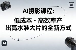 AI摄影课程,低成本高效率产出高水准大片的全新方式-一起网赚吧