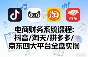 电商财务系统课程，覆盖抖音、淘天、拼多多、京东四大主流平台的全盘实操-一起网赚吧