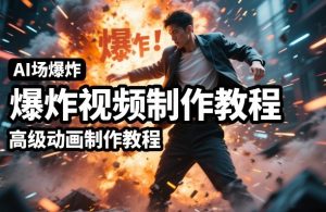 AI场景爆炸视频制作教程，利用人物实拍视频制作出高级的动画特效-一起网赚吧