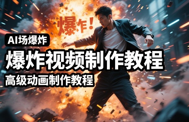 AI场景爆炸视频制作教程，利用人物实拍视频制作出高级的动画特效-一起网赚吧