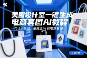 美图设计室一键生成电商套图AI教程，一句话一张图，生成亚马逊电商套图-一起网赚吧