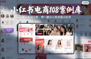 小红书电商108案例库，百W利润分析，带一部分人先冲进小红书【文档】-一起网赚吧