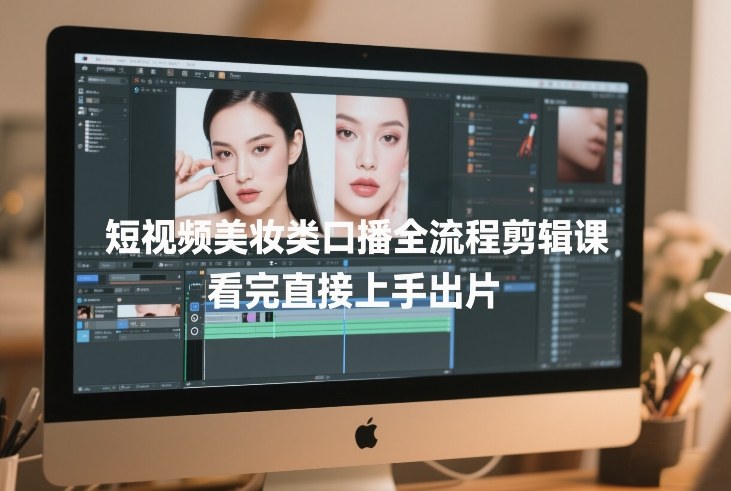 短视频美妆类口播全流程剪辑课，看完直接上手出片-一起网赚吧