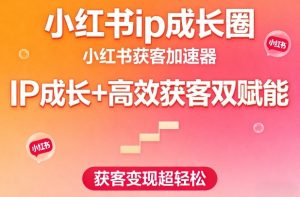 小红书ip成长圈，小红书获客加速器，IP成长+高效获客双赋能，获客变现超轻松-一起网赚吧