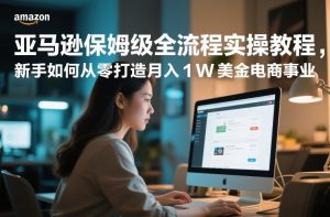 亚马逊保姆级全流程实操教程，新手如何从零打造月入1W美金电商事业-一起网赚吧