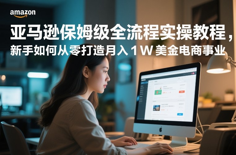 亚马逊保姆级全流程实操教程，新手如何从零打造月入1W美金电商事业-一起网赚吧