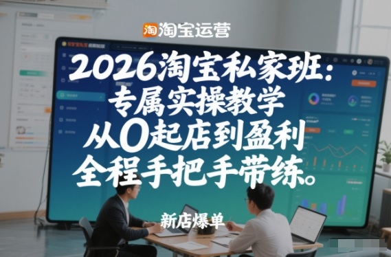 2026淘宝私家班：专属实操教学，从0起店到盈利，全程手把手带练（更新）-一起网赚吧