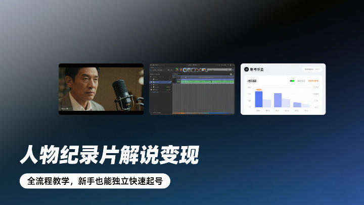 人物纪录片解说变现，全流程教学，新手也能独立快速起号-一起网赚吧