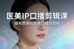 医美IP口播剪辑课，做有质感的医美口播短视频-一起网赚吧