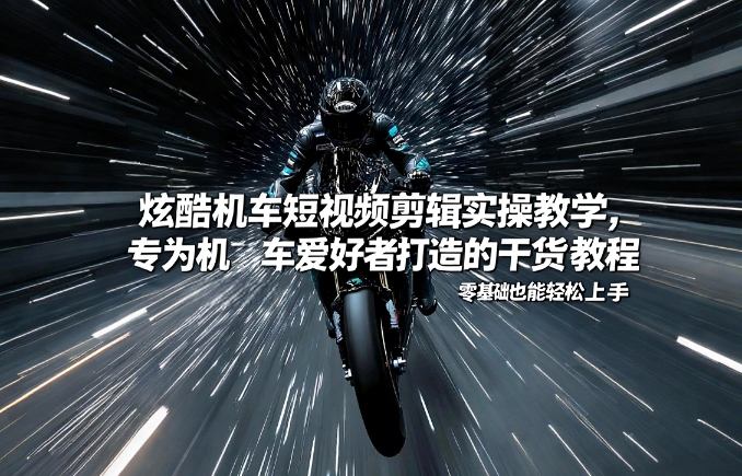 炫酷机车短视频剪辑实操教学，专为机车爱好者打造的干货教程，零基础也能轻松上手-一起网赚吧