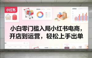 小白零门槛入局小红书电商，开店到运营，轻松上手出单-一起网赚吧