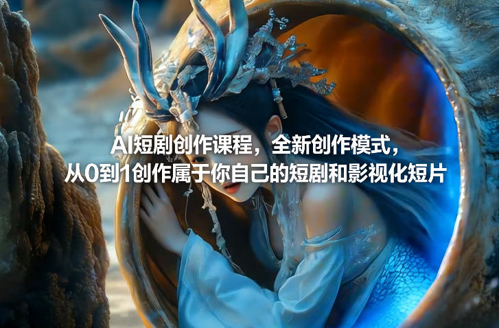 AI短剧创作课程,全新创作模式,从0到1创作属于你自己的短剧和影视化短片