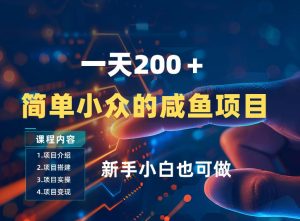 一天收入2张，一个简单小众的咸鱼项目，0门槛小白也能做-一起网赚吧