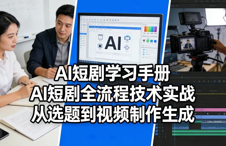 AI短剧学习手册，AI短剧全流程技术实战，从选题到视频制作生成-一起网赚吧