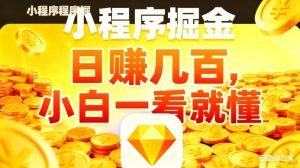 微信小程序掘金项目，不用复杂操作，5分钟就能学会上手操作，日入几张【揭秘】-一起网赚吧