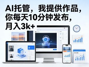 公众号AI托管，我提供作品，你每天10分钟发布，月入3k+【揭秘】-一起网赚吧