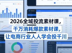 2026全域投流素材课,干万消耗爆款素材课,让电商行业人人学会投千川-一起网赚吧