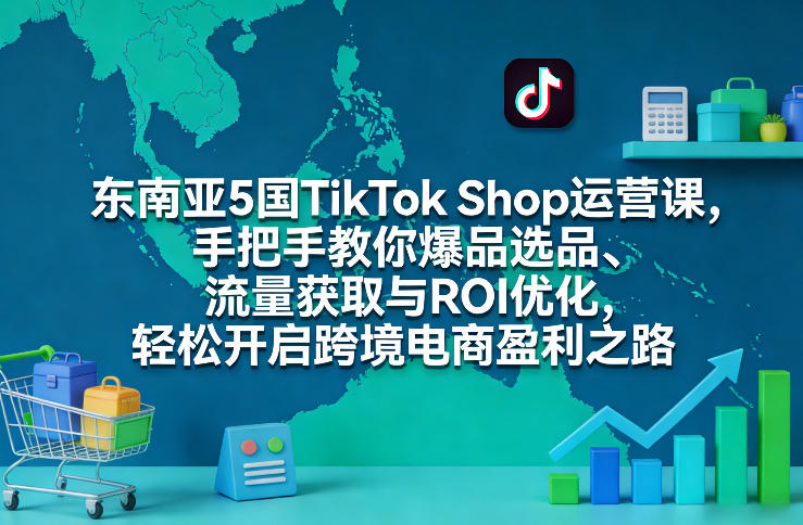 东南亚5国TikTok Shop运营课，手把手教你爆品选品、流量获取与ROI优化，轻松开启跨境电商盈利之路-一起网赚吧