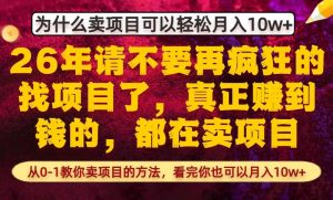 为什么真正賺到钱的都在卖项目,从0-1教你卖项目的方法,看完你也可以月入10w+【揭秘】-一起网赚吧