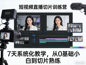 短视频直播切片训练营，7天系统化教学，从0基础小白到切片熟练-一起网赚吧