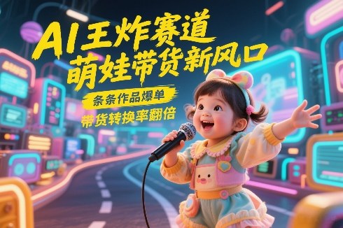 AI王炸赛道，萌娃带货新风口，条条作品爆单，带货转换率翻倍，核心逻辑拆解-一起网赚吧