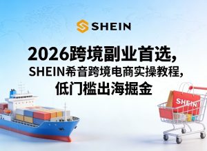 2026跨境副业首选，SHEIN希音跨境电商实操教程，低门槛出海掘金-一起网赚吧
