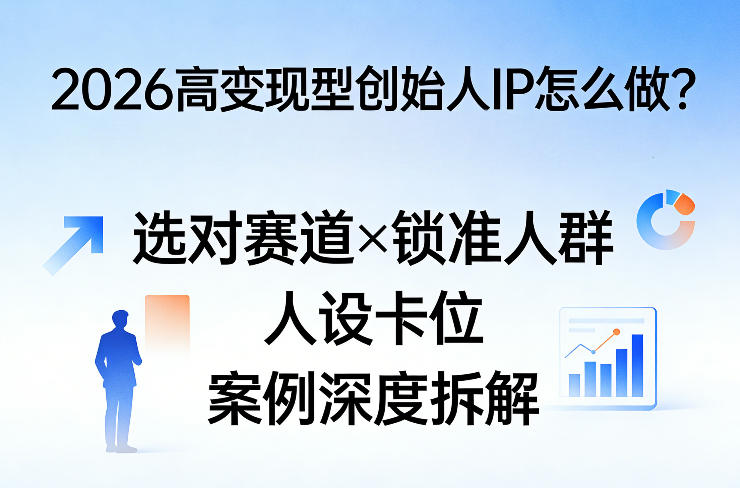 2026高变现型创始人IP怎么做？选对赛道×锁准人群×人设卡位×案例深度拆解-一起网赚吧