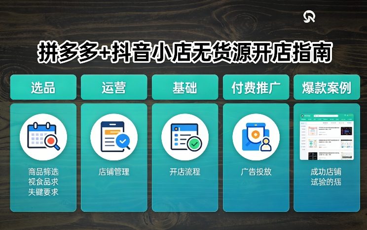 拼多多+抖音小店无货源开店，包括：选品、运营、基础、付费推广、爆款案例等(更新26年3月)-一起网赚吧