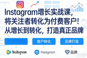 Instagram增长实战课，将关注者转化为付费客户！从增长到转化，打造真正品牌（双语字幕）-一起网赚吧