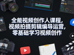 全能视频创作人课程，视频拍摄剪辑编导运营，零基础学习视频创作（更新2026年3月）-一起网赚吧
